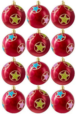 Christmas Tree World 6Cm Hand Painted Shatterproof Bauble Design 29 (12 Pack) - image 1