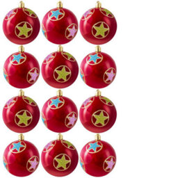 Christmas Tree World 6Cm Hand Painted Shatterproof Bauble Design 29 (12 Pack) - thumbnail 2