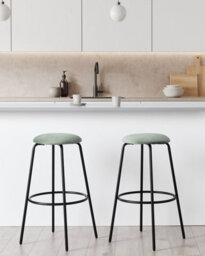 Beliani Set Of 2 Bar Stools Morton Velvet Mint Green - thumbnail 2