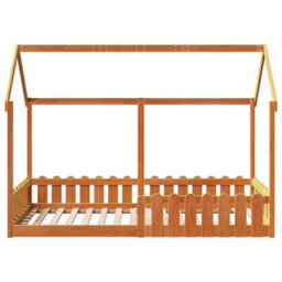 Berkfield Kids' House Bed Frame Without Mattress Wax Brown 90X190 Cm Single - thumbnail 4