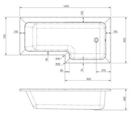 Affine Bathroom Suite Close Coupled Toilet Basin Pedestal L Shaped Lh Showerbath Screen - thumbnail 7