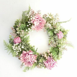 Leaf Artificial Pink Floral Wreath Botanik - thumbnail 7
