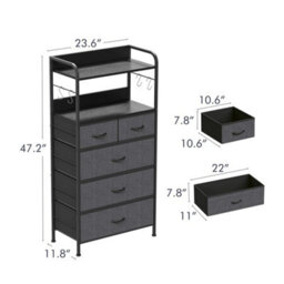Bedroom 5 Drawer Dresser Storage Organizer Home Chest Of Tower Closet Nightstand - thumbnail 2