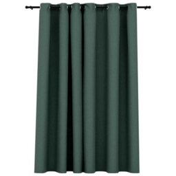Walplus Linen-Look Blackout Curtains With Grommets Green 290X245Cm - thumbnail 2