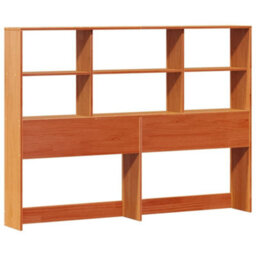 Berkfield Bookcase Bed Without Mattress Wax Brown 140X200Cm Solid Wood Pine - thumbnail 7