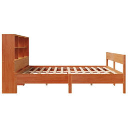 Berkfield Bookcase Bed Without Mattress Wax Brown 140X200Cm Solid Wood Pine - thumbnail 5