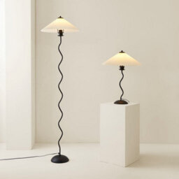 Valuelights Black Metal Wavy Stem Floor Lamp With A White Origami Pleated Shade - Bulb Included - thumbnail 7