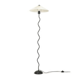 Valuelights Black Metal Wavy Stem Floor Lamp With A White Origami Pleated Shade - Bulb Included - thumbnail 1