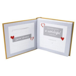 Happy Homewares Lovely Golden 50Th Wedding Anniversary Photo Album With Double Heart Decoration - thumbnail 3