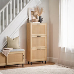 Sobuy Fsr155-N,shoe Cabinet Wood Storage Organizer Flip Drawers Cupboard Rack,wood Veneer,w60Xd23.8Xh127 - thumbnail 9