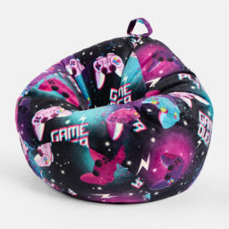 OHS Kids Playing Bean Bag Chair Filled Printed Gaming Seat - Purple - thumbnail 3