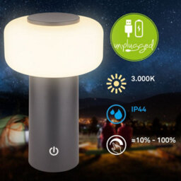 Briloner Rechargeable Led Table Lamp Night Light Dimmable Cordless 20.6Cm Anthracite - thumbnail 2