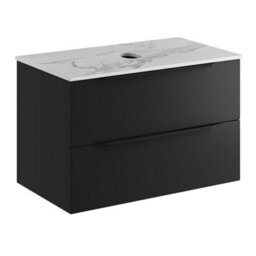 Affine 800mm Countertop Bathroom Vanity Unit Basin Wall Hung Furniture Soft Close Black - thumbnail 5