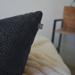 rucomfy Beanbags Rucomfy Waffle 50X50Cm Cushion - Navy Soft Decorative Throw Pillow For Sofa & Bed - thumbnail 2