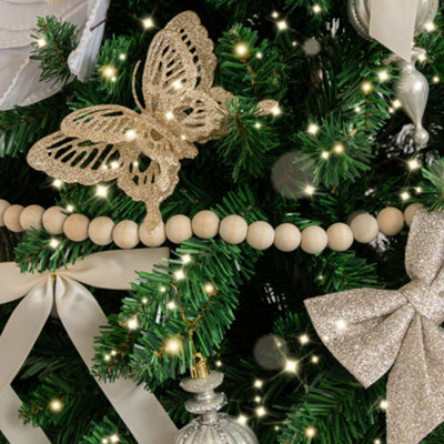 Melody Maison Rustic Wooden Beaded Ball Garland Christmas Decoration - 150Cm (1.5M / 59') - image 1
