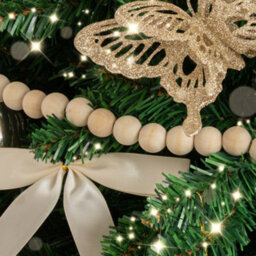Melody Maison Rustic Wooden Beaded Ball Garland Christmas Decoration - 150Cm (1.5M / 59') - thumbnail 2