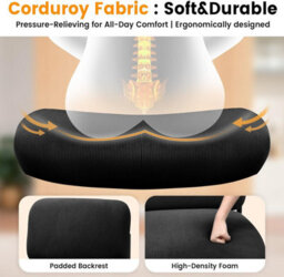 Comhoma Accent Chair Fabric Modern With 180 Degree Rotating Small Table Thick Soft Padded Seat Lounge Occasional Bedroom Chair - thumbnail 4
