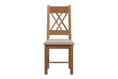 Buttercup Farm Bologna Oak Pair Of Natural Oak Dining Chairs - Fabric Seat - L48 X W66 X H109 Cm - image 1