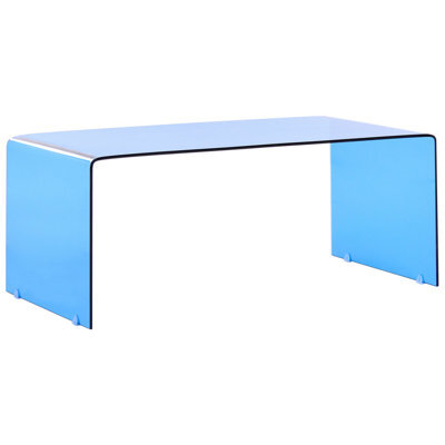 Beliani Coffee Table Kendall Tempered Glass Blue - image 1