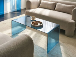 Beliani Coffee Table Kendall Tempered Glass Blue - thumbnail 2