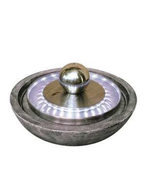 Outdoor Living UK Kolkata Stainless Steel Modern Metal Water Feature With Cover