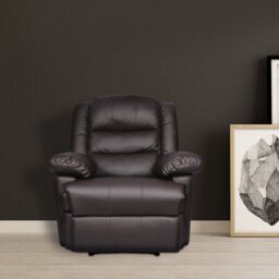 Onemill Adjustable Leather Recliner Chair Armchair Sofa For Living Room Lounge(Brown) - thumbnail 6