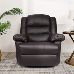 Onemill Adjustable Leather Recliner Chair Armchair Sofa For Living Room Lounge(Brown)