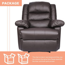 Onemill Adjustable Leather Recliner Chair Armchair Sofa For Living Room Lounge(Brown) - thumbnail 4