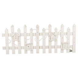 Urbn-Living Urbnliving 40Cm Rustic Wooden Snow Fence 30 Led Lights White Christmas Xmas Tree Skirt Stand Cover - thumbnail 4