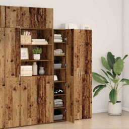 Walplus Highboard Old Wood 30 X 42.5 X 185 Cm Engineered Wood - thumbnail 4