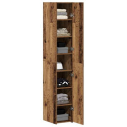 Walplus Highboard Old Wood 30 X 42.5 X 185 Cm Engineered Wood - thumbnail 3
