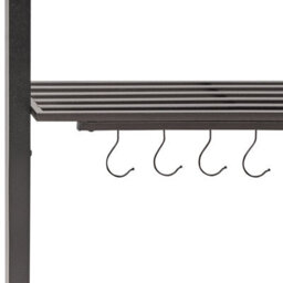 Beliani Gazebo Grey Fabric Black Steel Powder-Coated Garden Pavilion 240 X 148 Cm With Hooks And Shelves - thumbnail 8