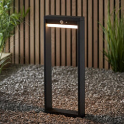 500mm Slim Outdoor Bollard Post Light Pir Sensor Textured Black & White Diffuser - thumbnail 3