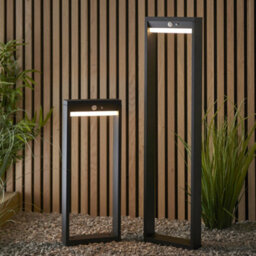 500mm Slim Outdoor Bollard Post Light Pir Sensor Textured Black & White Diffuser - thumbnail 4