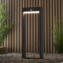 500mm Slim Outdoor Bollard Post Light Pir Sensor Textured Black & White Diffuser - thumbnail 5