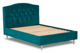 Divan Base Direct Enigma Classic Chesterfield Fabric Bed Base Only 6Ft Super King- Verlour Deep Teal - thumbnail 2