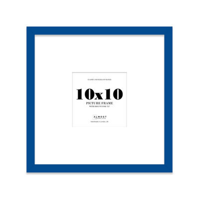 "10X10"" Blue Picture Frame - 10X10"" Square Frame With 7X7"" Mount For 10X10""/7X7"" Pictures Art Deco Style Room Decor, 1 Pack" - image 1