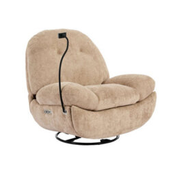 More4Homes Phoenix Electric Recliner Voice Control Swivel Rock Teddy Boucle Chair - thumbnail 2