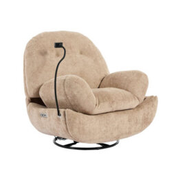 More4Homes Phoenix Electric Recliner Voice Control Swivel Rock Teddy Boucle Chair - thumbnail 4