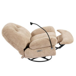 More4Homes Phoenix Electric Recliner Voice Control Swivel Rock Teddy Boucle Chair - thumbnail 5