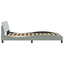 Berkfield Bed Frame Without Mattress Light Grey 135X190 Cm Double Velvet - thumbnail 5