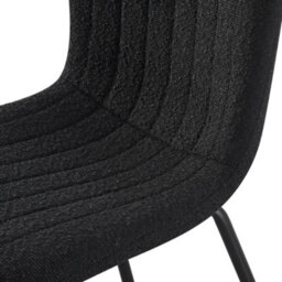 MCC Direct Set Of 6 Teddy Faux Fur Stitched Design Dining Chairs Black Bella By Mcc - thumbnail 6