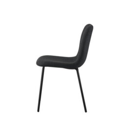 MCC Direct Set Of 6 Teddy Faux Fur Stitched Design Dining Chairs Black Bella By Mcc - thumbnail 3