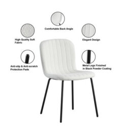 MCC Direct Set Of 6 Teddy Faux Fur Stitched Design Dining Chairs Black Bella By Mcc - thumbnail 8