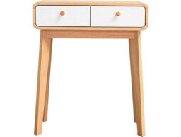 Dorel Home Cassie 2 Drawer Console Table In White Oak Look - thumbnail 3