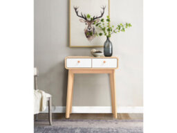 Dorel Home Cassie 2 Drawer Console Table In White Oak Look - thumbnail 2
