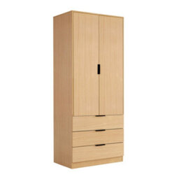 Home Source Phoenix 2 Door 3 Drawer Wardrobe Oak Effect Bedroom Furniture - thumbnail 2