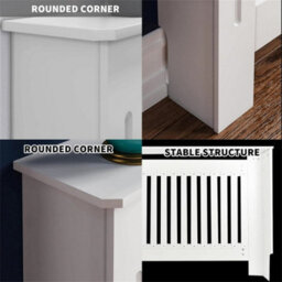 Fativo Vertical Radiator Cover Grill Shelf Cabinet Mdf Wood Modern Traditional Furniture (19D X  152W X 92.2H Cm) - thumbnail 4