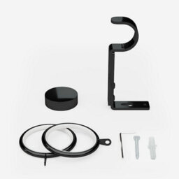 Black Nickel 28mm Stud Fixed Length Metal Curtain Pole  440Cm - thumbnail 3