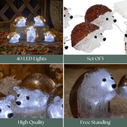 5Pc Led String Lights - Hedgehogs - thumbnail 4